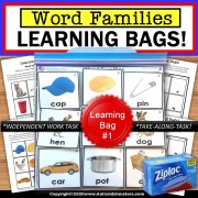 WORD FAMILIES Learning Bag for Special Education and Reading Intervention SET#1